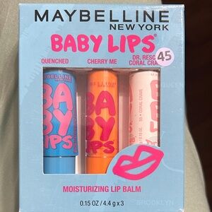 Maybelline New York Baby Lips Moisturizing Lip Balm 3-pack